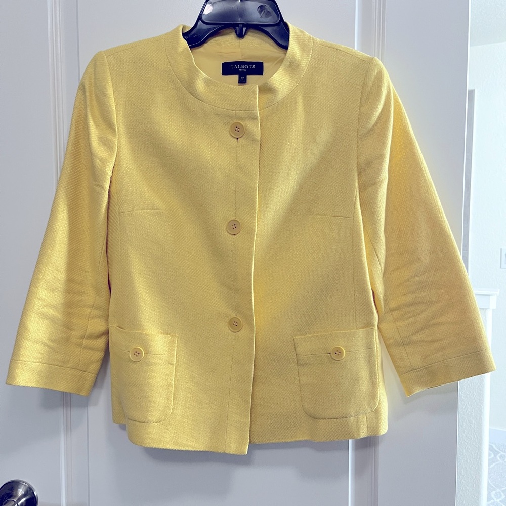 Talbots Yellow Linen Blazer